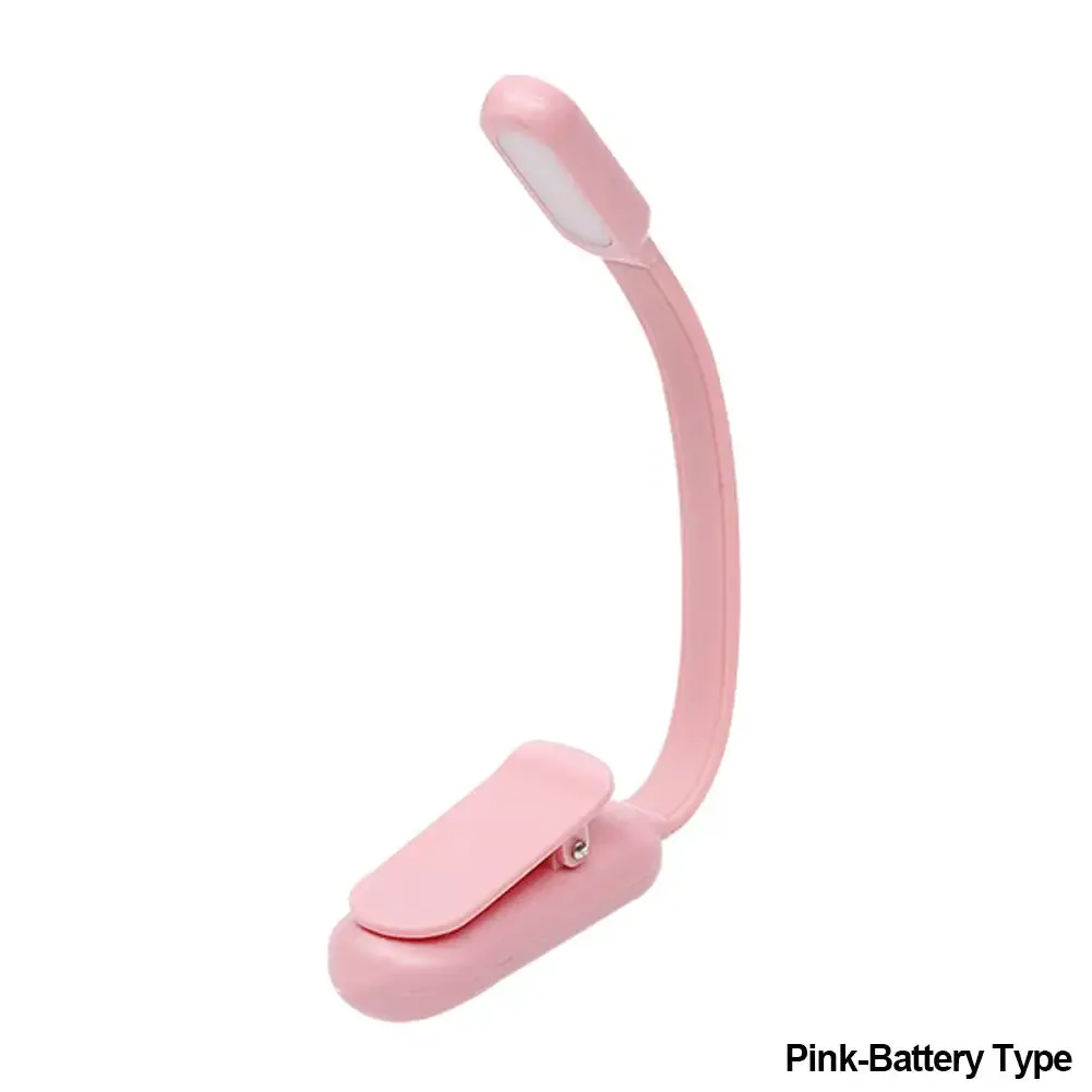 USB Mini LED Book Night 3 Light Color Adjustable Brightness Clip-On Study Reading Lamp Rechargeable for Travel Bedroom Reading